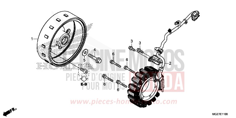 GENERATOR for CB500X ABS CANDY RUBY RED (R4) from 2014